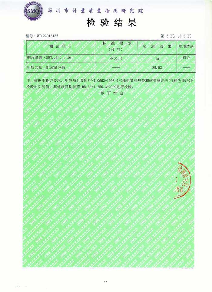 甲醇汽油质量检测