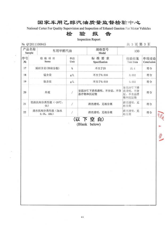 甲醇汽油质量检测