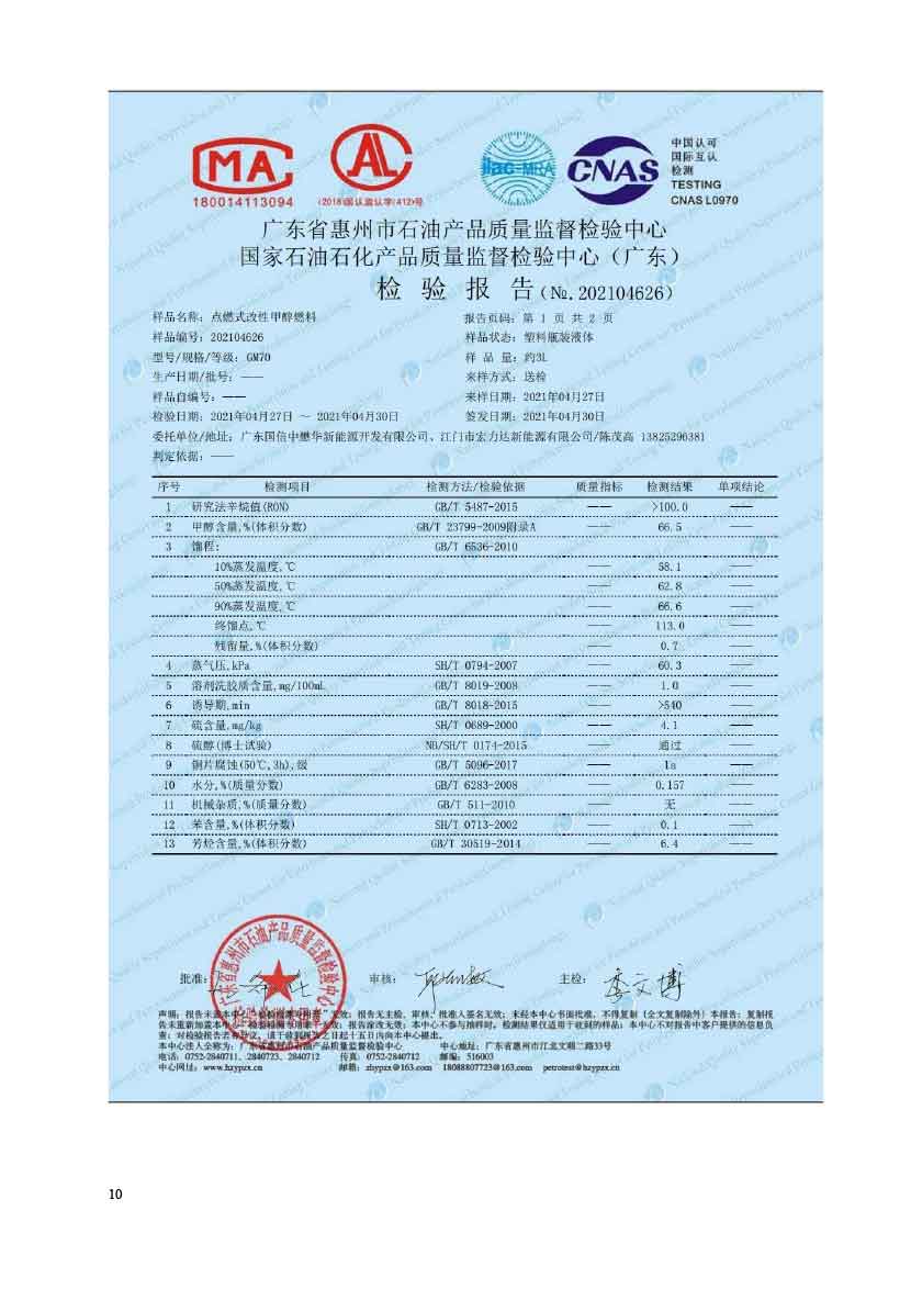 点燃式发动机用改性甲醇燃料